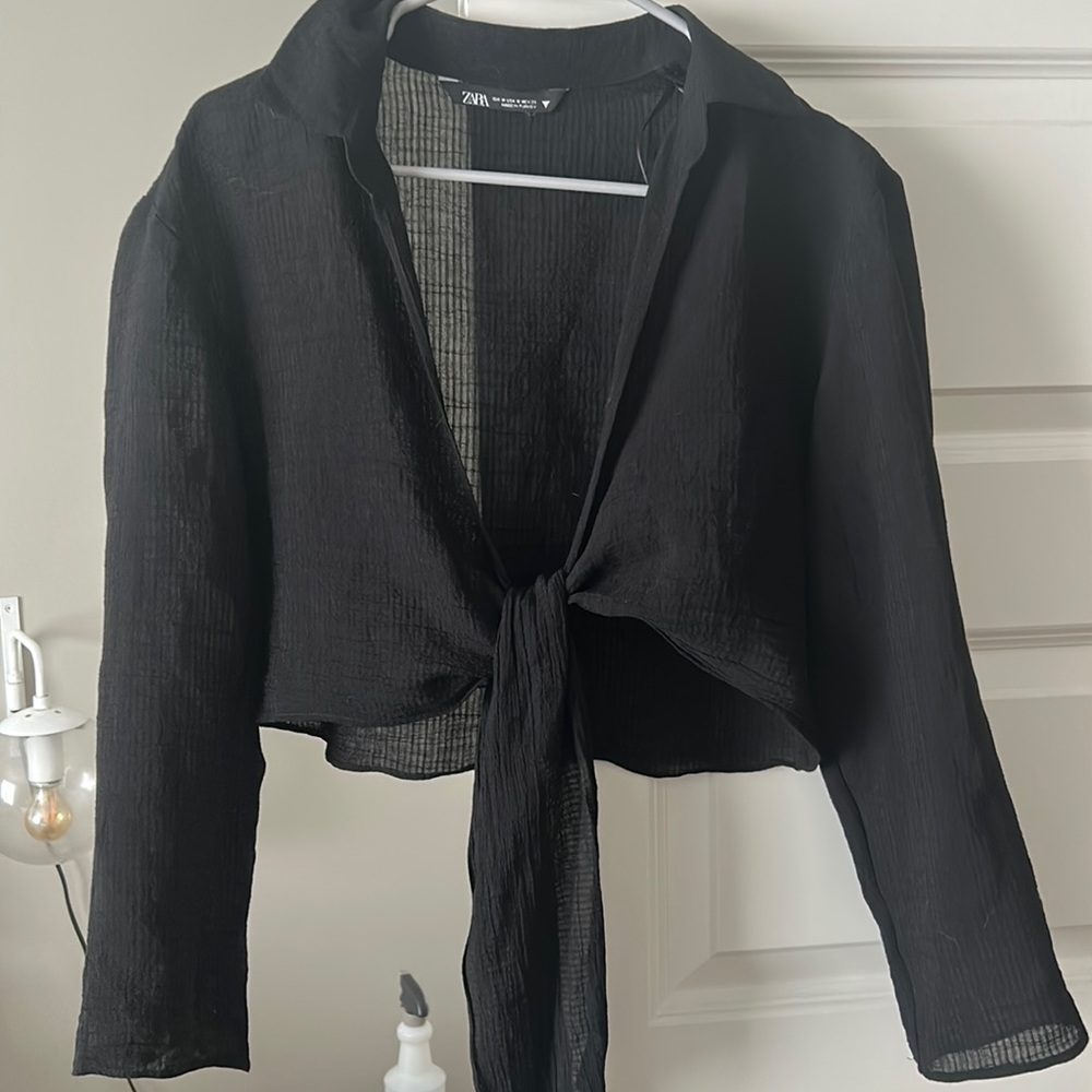 Zara crop tie top